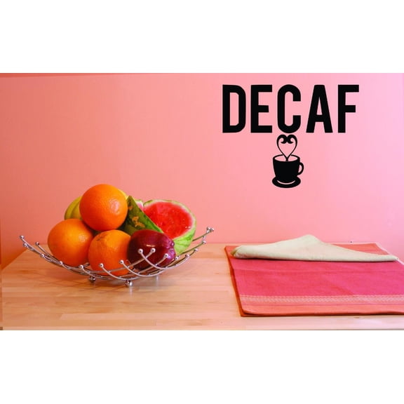 Custom Decals Decaf Wall Art Size: 12 X 12 Inches Color: Black