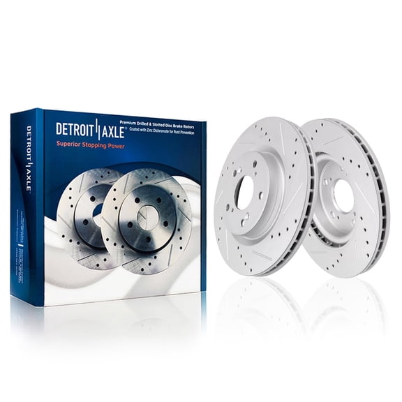 Detroit Axle - FWD Front Brake Rotors for 2012-2016 Honda CR-V, Drilled and Slotted Disc Brake Rotors Replacement : 11.81" inch Rotor
