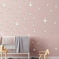 thumbnail image 6 of DefiDgd 42pcs Mirror Wall Star Stickers,Acrylic Flexible Mirror Sheets Wall Decals Decor Removable Wall Sticker for Ceiling Home Bedroom Living Room s Room Decor(Silver), 6 of 6
