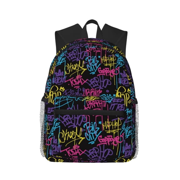 Vsdgher Graffiti Art Print Unisex Large Capacity Bookbag Schoolbag Casual Daypack for High School/College/Teens/Travel/Work