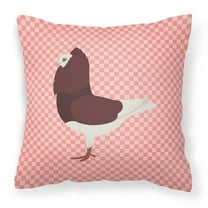 Capuchin Red Pigeon Pink Check Fabric Decorative Pillow