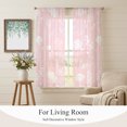 thumbnail image 5 of Pink Wildflowers Sheer Curtains 72 Inches Long, Farmhouse Floral Botanical Leaves Light Filtering Window Curtains for Living Room/Bedroom, Rod Pocket Voile Sheer Curtain Drapes, 52"W x 72"L, 2 Panels, 5 of 9