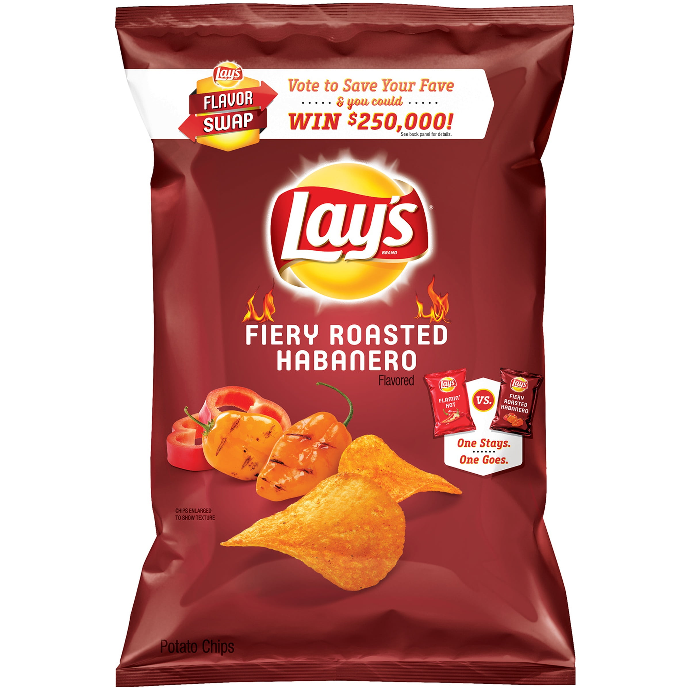 Lay's Fiery Roasted Habanero Flavored Potato Chips, 7.75 Oz. Walmart