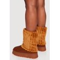 thumbnail image 3 of Women's Ribbed Faux Fur Round Toe Platform Booties, 3 of 3