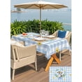 thumbnail image 4 of Easter Rabbits Outdoor Tablecloth - 54x80 Inch Rectangle Dining Table Cover, Spring Eggs Tulips Daisy Wreath Bunny Blue Plaid Waterproof Outdoor Table Cloth with Umbrella Hole & Zipper for Patio, 4 of 7