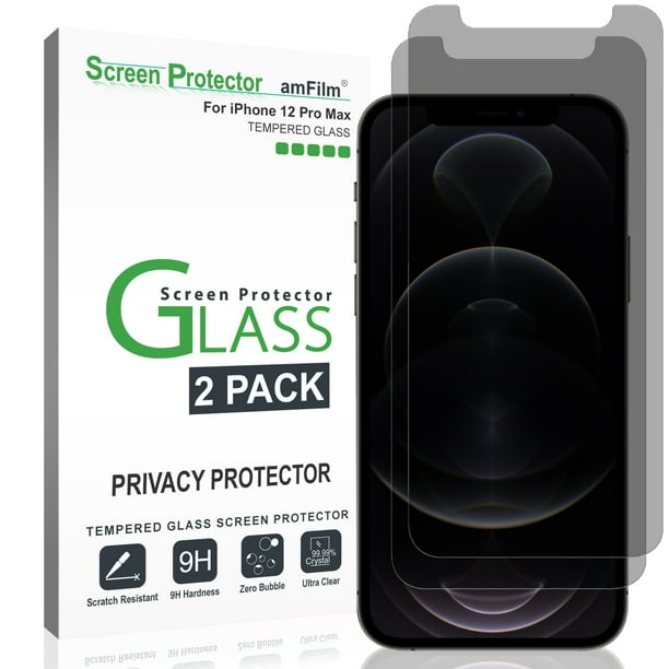 Iphone 12 Pro Max Screen Protector 2 Pack Amfilm Tempered Glass Privacy Film For Apple Iphone 12 Pro Max 6 7 Walmart Com