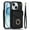 black, variant on For iPhone 14 Case Premium PU Leather Accordion Folding Wallet &Card Holder With RFID Shielding Material Phone Case ,with Adjustable Ring Holder And Wristband,black,For iPhone 14