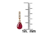 thumbnail image 3 of 10k Rose Gold Genuine Pear-Shape Ruby and Diamond Drop Dangle Earrings, 3 of 5