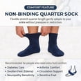 thumbnail image 3 of Comfello Diabetic Quarter Socks for Men & Women Non Binding Seamless Extra Wide Socks 6 Pairs, 3 of 7