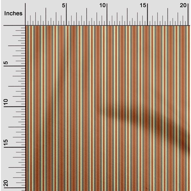 oneOone Polyester Lycra Rust Brown Fabric Stripes Sewing Craft Projects Fabric Prints By Yard 56 Inch Wide