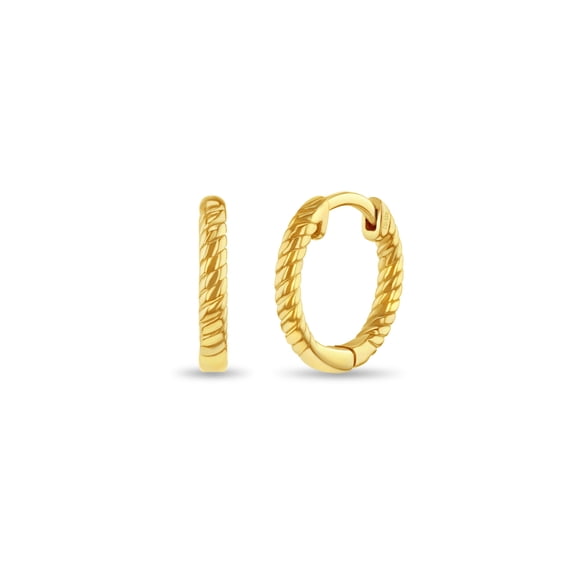 Twisted Rope Kids / Teen Earrings Hoop - Sterling Silver Gold Flashed