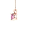 thumbnail image 3 of 1.0 ct Brilliant Round Cut Solitaire Pink Diamond 14k Rose hypoallergenic Solid gold Designer Everyday Affordable Dainty Necklace Pendant with 16" Chain, 3 of 7