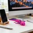 thumbnail image 3 of 3D Printed Articulated Salamander Figure, Flexible Jointed Amphibian Model, Movable Desk Display Ornament, Collectible Animal Sculpture, Detailed Reptile Decor for Home & Office (Dark Pink), 3 of 5