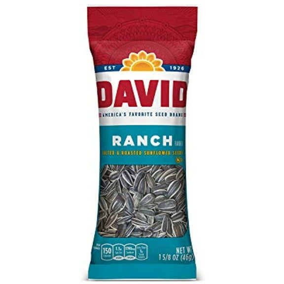 David, Sunflower Seeds Ranch, Count 12 (1.625 oz) - Sunflower Seeds / Grab Varieties & Flavors