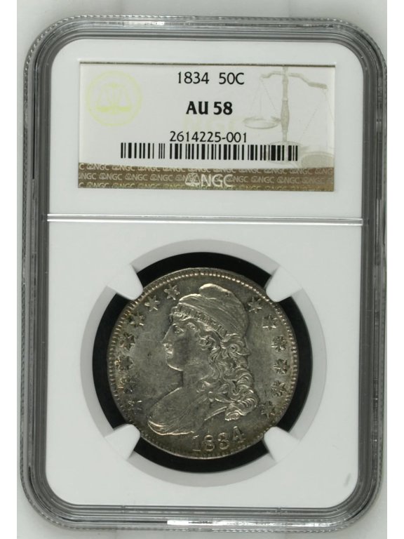 Collectible 1834 Capped Bust Half Dollars NGC AU-58