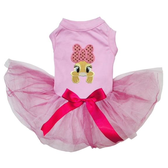 Petitebelle Pink Bow Bunny Puppy Dog Dress(Pink/Pinks, Small)