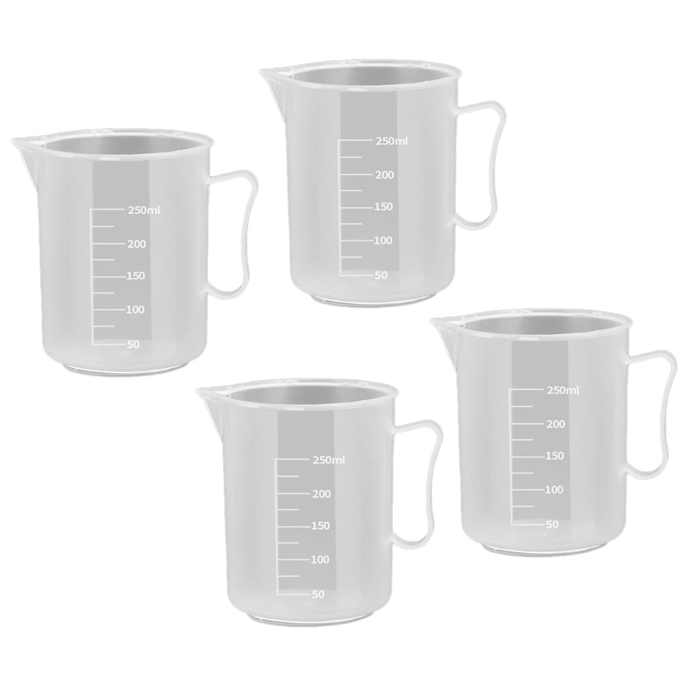 PAMINGONO 4-Piece Transparent PP Measuring Cups with Handles for Baking, Cooking, Liquid Measurement, and Kitchen Use
