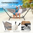 thumbnail image 5 of ONCLOUD 550 LBS Capacity Double Hammock with Stand Included with Portable Carrying Bag, Heavy Duty 2-Person Hammock for Outdoors & Indoors - Desert Stripe, Series TDCTZ1 - Desert Stripe, 5 of 14