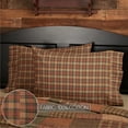 thumbnail image 2 of VHC Brands Crosswoods Plaid Cotton Primitive Bedding Standard Pillow Case Set of 2, Natural Tan, 2 of 5