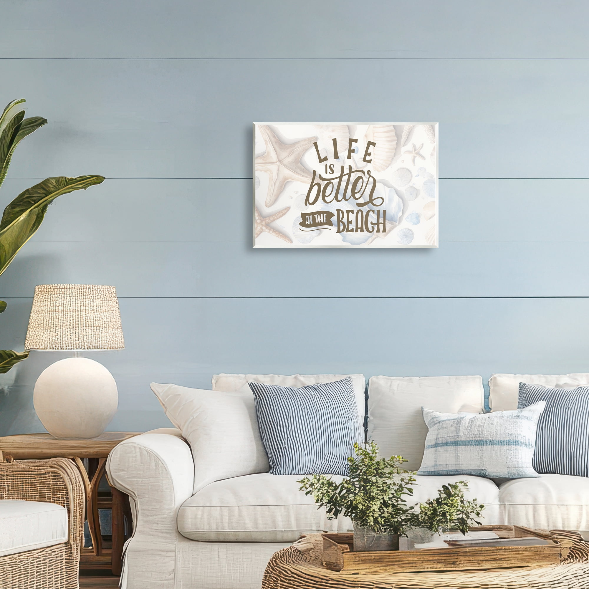 Stupell Industries Better At Beach Seashells Wall Plaque Art, design by Kim Allen