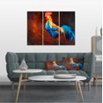 thumbnail image 1 of Blue and Orange Rooster - Animal Art On Canvas, 1 of 1