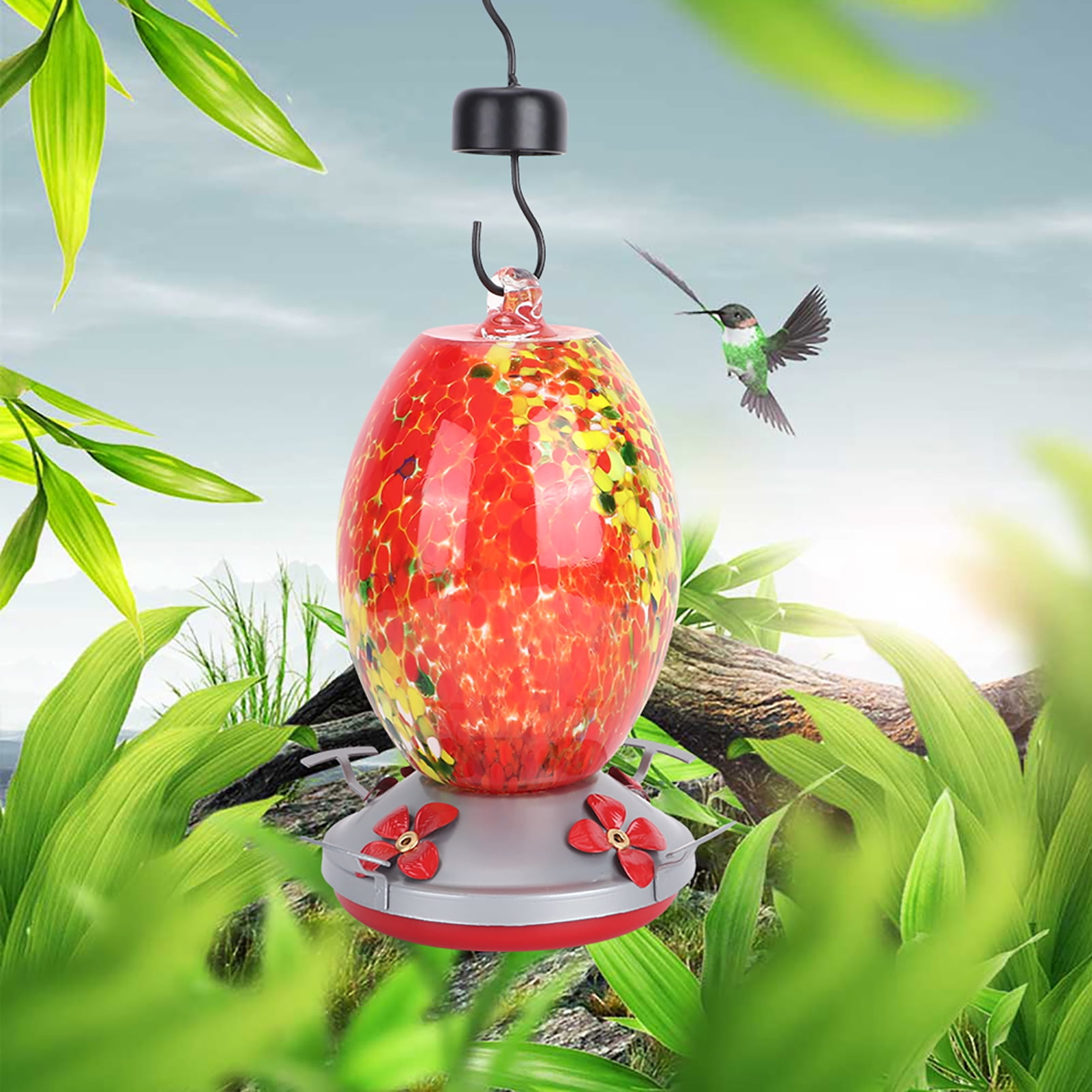Glass bird water feeder sale