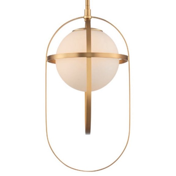 Kalco 513311NB Lennox 9" Wide Mini Pendant - Brass