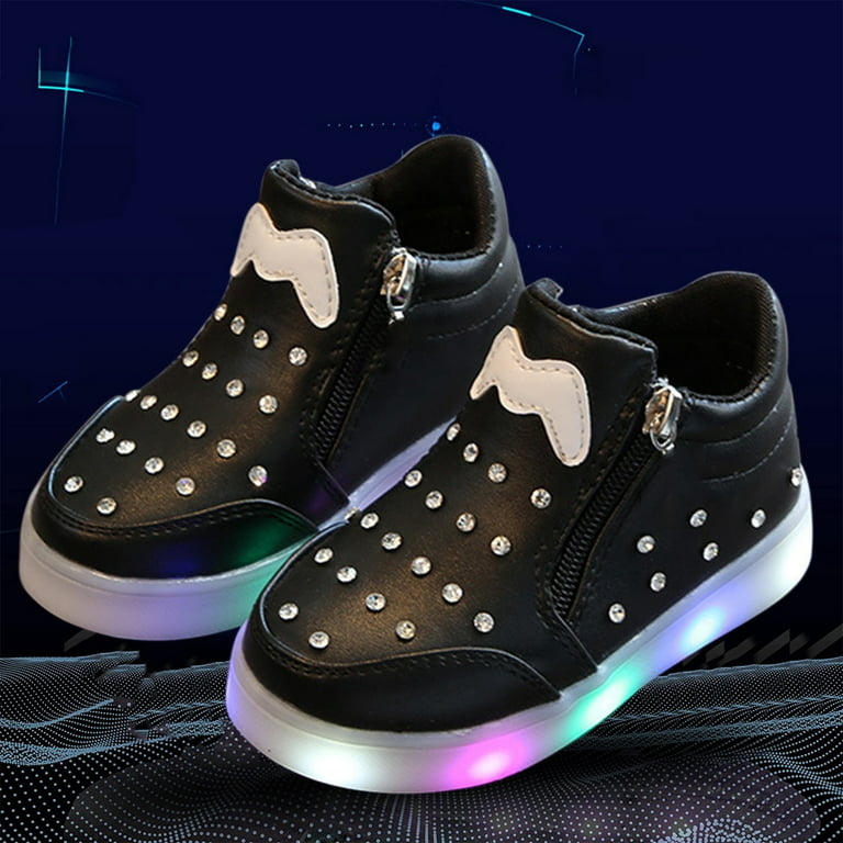 Kid Shoe Laces for Sneakers No Tie Spring and Autumn Korean Version of Big  Children'S Sports Lighting Children'S Shoes Children'S Rhinestone Cartoon  Led Luminous Soft Bottom Girls' Shoes 