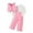 Pink, variant on Boys and Girls Formal 3-Piece Suit Set with Jacket, Shirt, and Pants for Children - Stylish Tuxedo Outfit for Formal Events