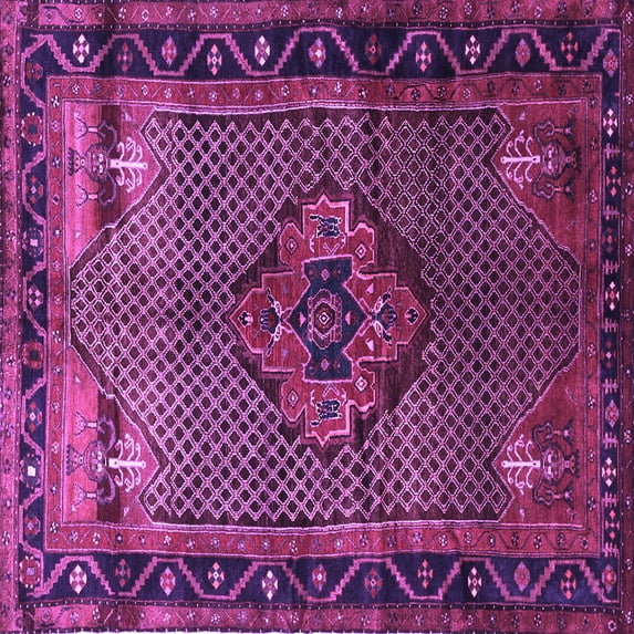Ahgly Company Indoor Square Persian Purple Traditional Area Rugs, 4' Square