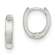 Sterling Silver Oval Hinged Hoop Earrings QE3281
