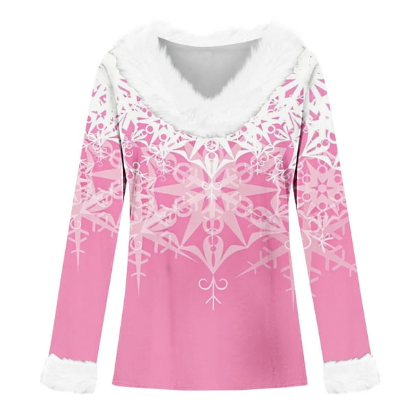 ⛄️✨ページ ZJXFGS Christmas Snowman Print Long Sleeves Tunic Tops Warm
