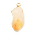 thumbnail image 2 of Natural Citrine Pendants with Real 18K Gold Plated Eco-Friendly Copper Wire 20~34x7.25~13.50x6.5~12mm Hole: 3mm, 2 of 4