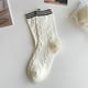 thumbnail image 1 of XmhyTop 3 pares de calcetines finos de algodón para mujer, calcetines de algodón suave para mujer por encima del tobillo (blanco A01), 1 of 2