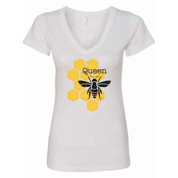 Inktastic Honeycomb Queen Bee Women's V-Neck T-Shirt