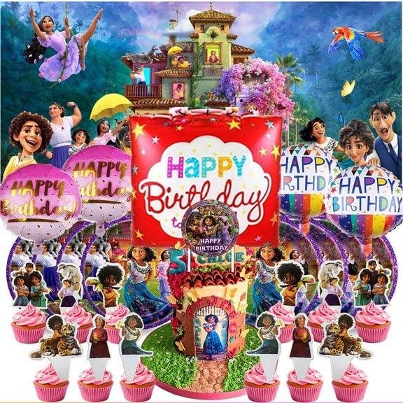Encanto Party Supplies Decor Tableware Backdrop Banner Cake Topper Balloons Birthday Decorations