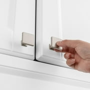 KOOFIZO 10 Pack Square Top & Base Cabinet Knob - Brushed Nickel Pull Handle (30mm / 1.2 Inch)