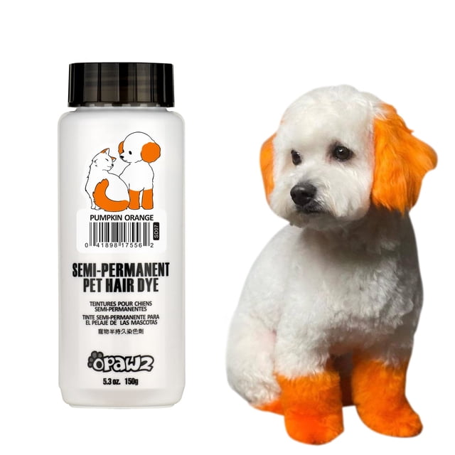 Tinte para mascotas OPAWZ semipermanente naranja calabaza para perros y gatos