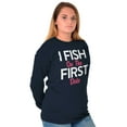thumbnail image 4 of Fishing Girls Cute Flirty First Date Women's Long Sleeve T Shirt Brisco Brands M, 4 of 5