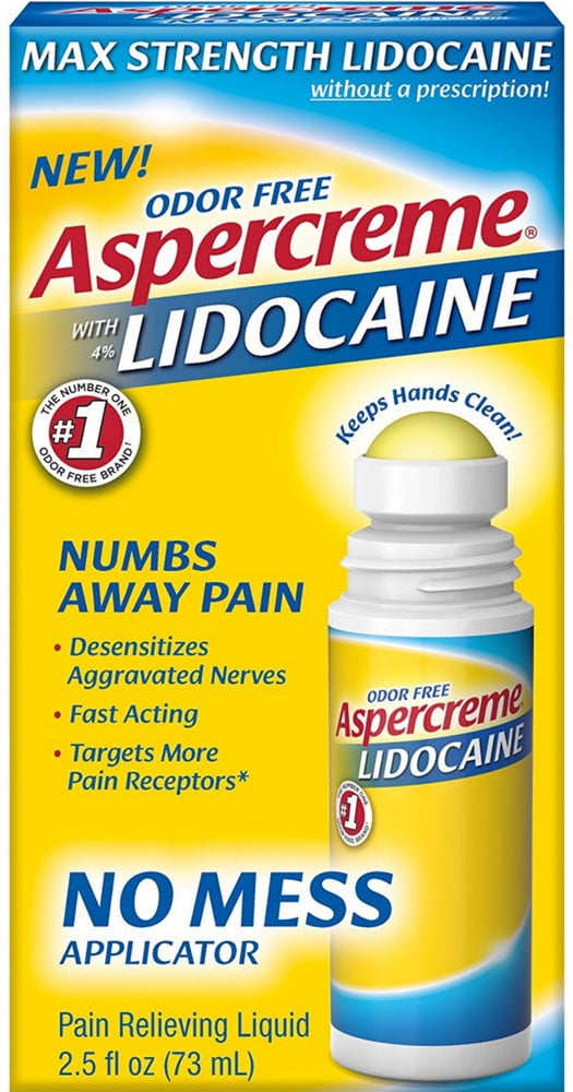 Aspercreme Odor Free Max Strength Lidocaine No Mess Applicator 2.5oz,2-Pack