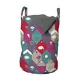 thumbnail image 1 of Winter Laundry Bag, Pastel Tone Hexagons with Various Motifs or Bird of Cityscape, Hamper Basket with Handles Drawstring Closure for Laundromats, 13" x 19", Multicolor, by Ambesonne, 1 of 4