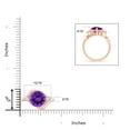 thumbnail image 4 of ANGARA Natural 3.72 Ct. Amethyst with Diamond Classic Ring in 14K Rose Gold for Women (Ring Size: 4), 4 of 9