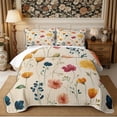 thumbnail image 2 of Manfei Botanical Flower Quilt Full 3-Piece,Spring Garden Full Bedspread Sets,1 Coverlet and 2 Pillowcases, 2 of 7