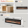 thumbnail image 6 of LAZZO TV Stand with WiFi Smart Electric Fireplace, Solid Wood Mantel & Power Outlet for Living Room, 70" White, 6 of 7