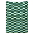 thumbnail image 2 of Floral Tablecloth, Repetitive Spring Season Flowers Round Retro Ornaments Flourishing, Rectangle Satin Table Cover Accent for Dining Room and Kitchen, 60" X 90", Dark Teal Yellow, by Ambesonne, 2 of 2