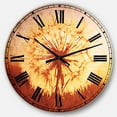 thumbnail image 1 of DesignArt Blossom Dandelion Flower on Brown Large Wall Clock, 1 of 2