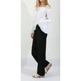 thumbnail image 5 of SOMER Pants for Women Flowy Casual Drawstring Waist Wide Leg Loose Linen Palazzo Pants with Pocket Black, 5 of 9
