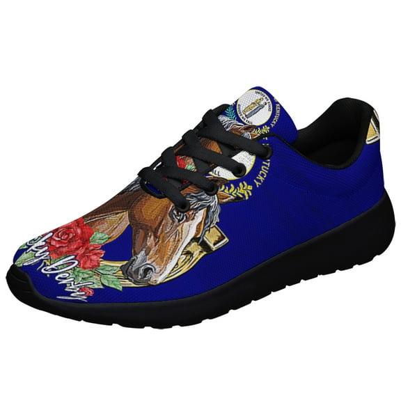 Kentucky Derby Horse Shoes Sneakers for Women Men Black Size 3.5