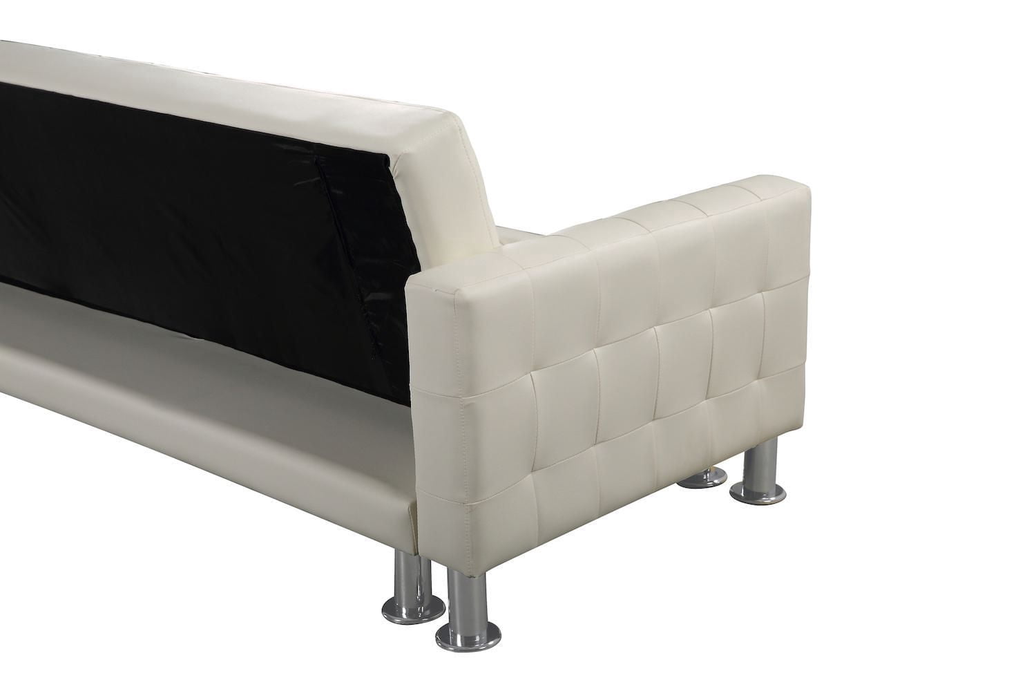 Velago Attalens Adjustable Faux Leather Sectional Sleeper Sofa, Cream