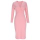 thumbnail image 4 of mfyjkho Vestidos para mujer, Vestidos casuales de moda para mujer con solapa con muescas, escote en V y manga larga lisa Vestidos festivos para mujer xl, 4 of 6